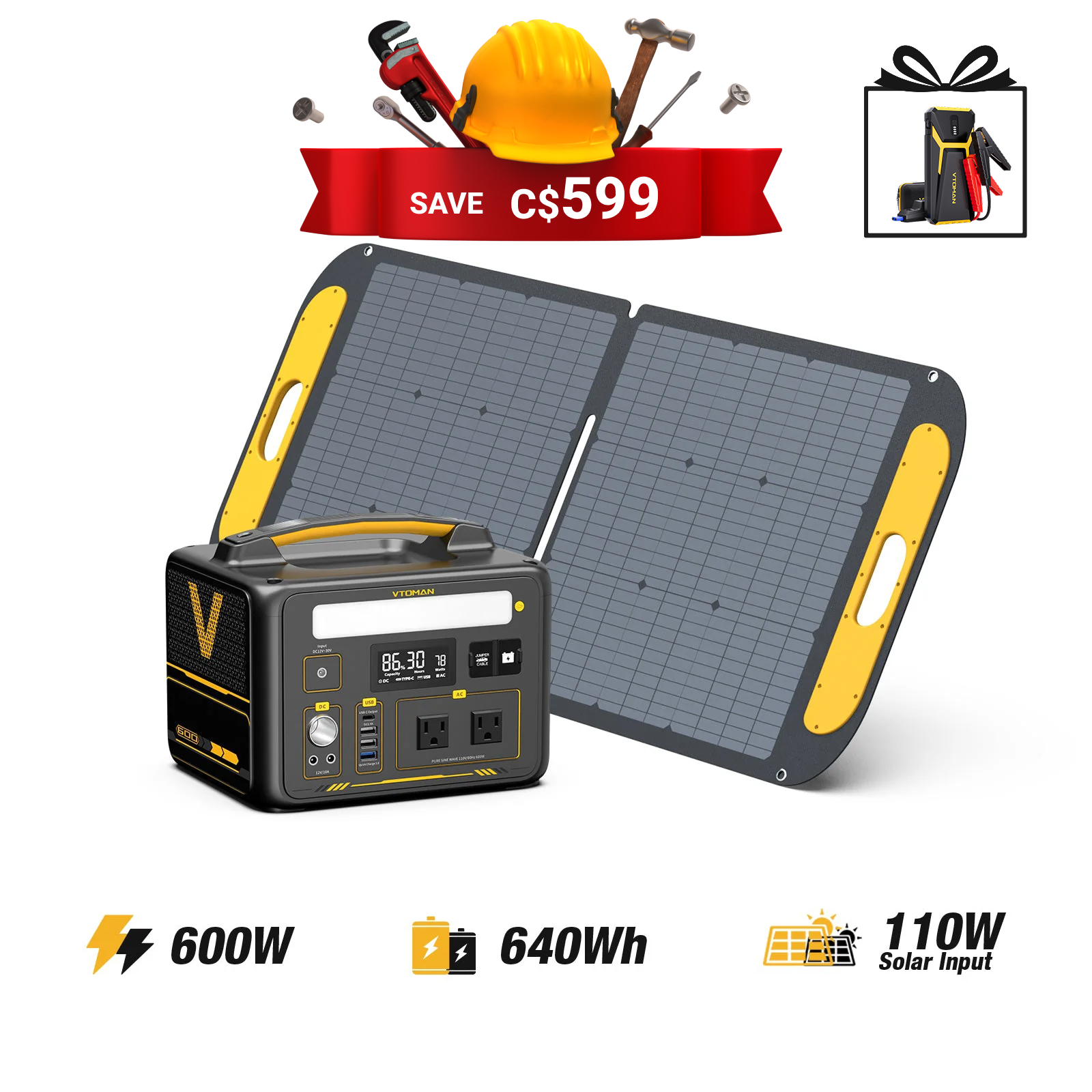 Jump 600W/640Wh 110W Solar Generator