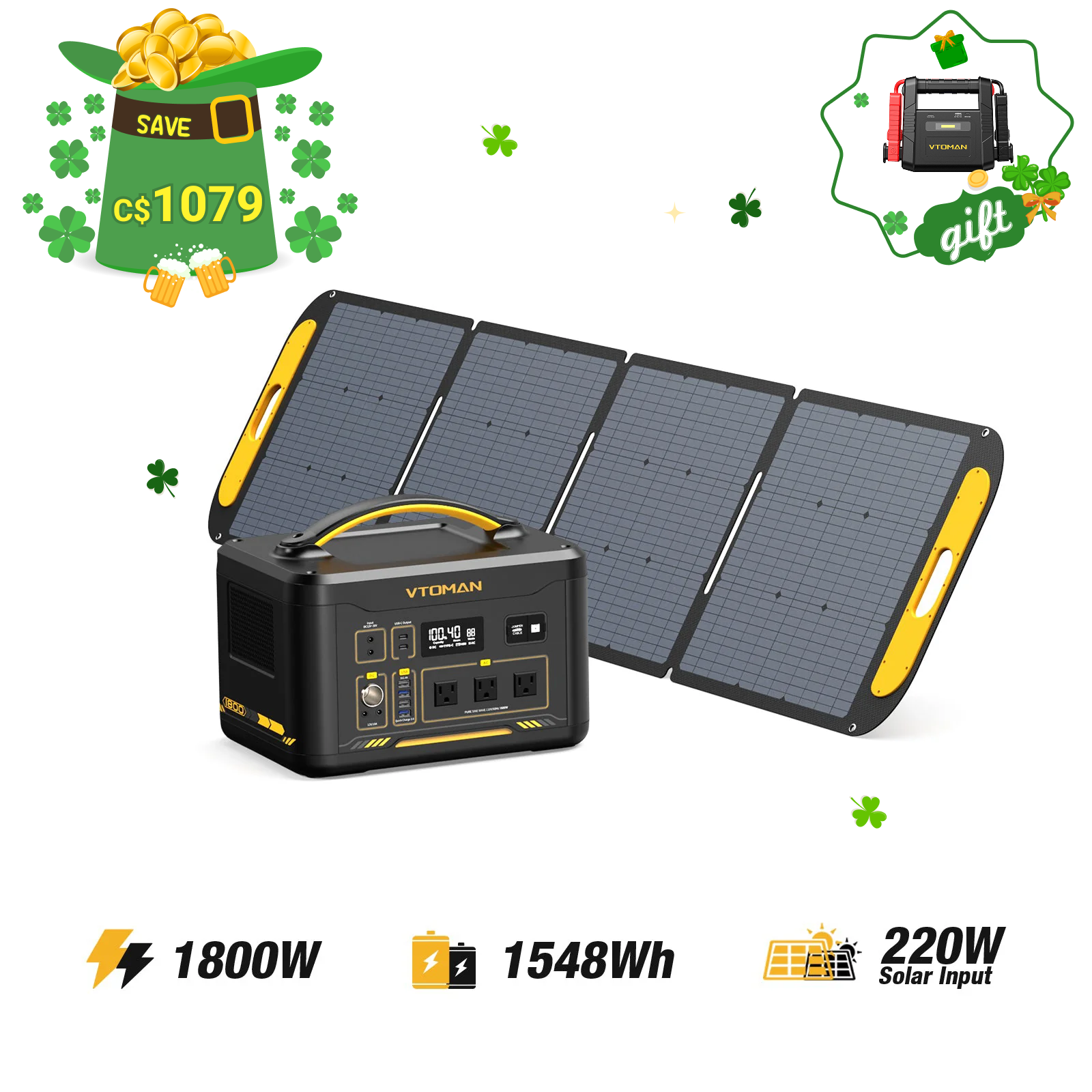 Jump 1800W/1548Wh 220W Solar Generator