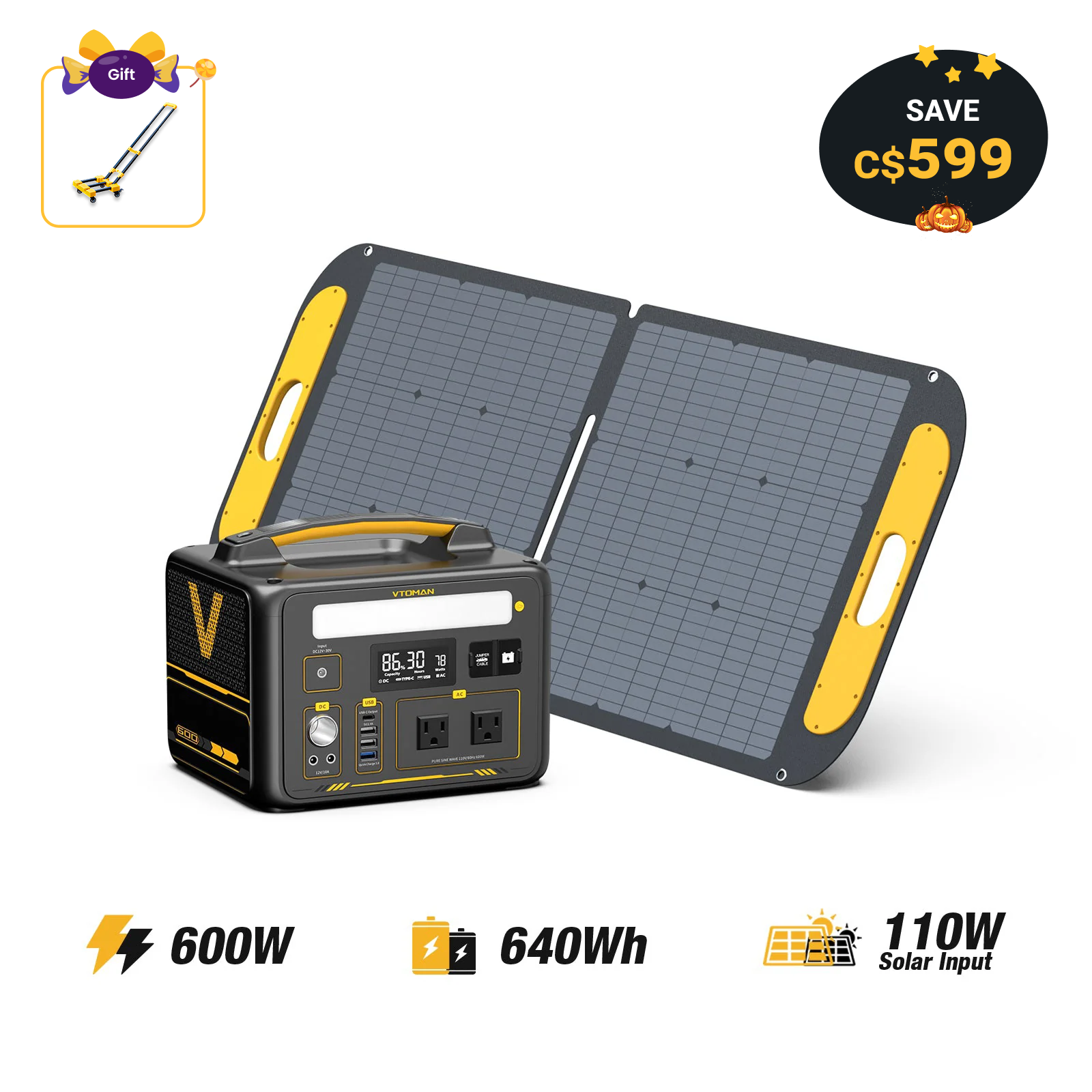Jump 600W/640Wh 110W Solar Generator