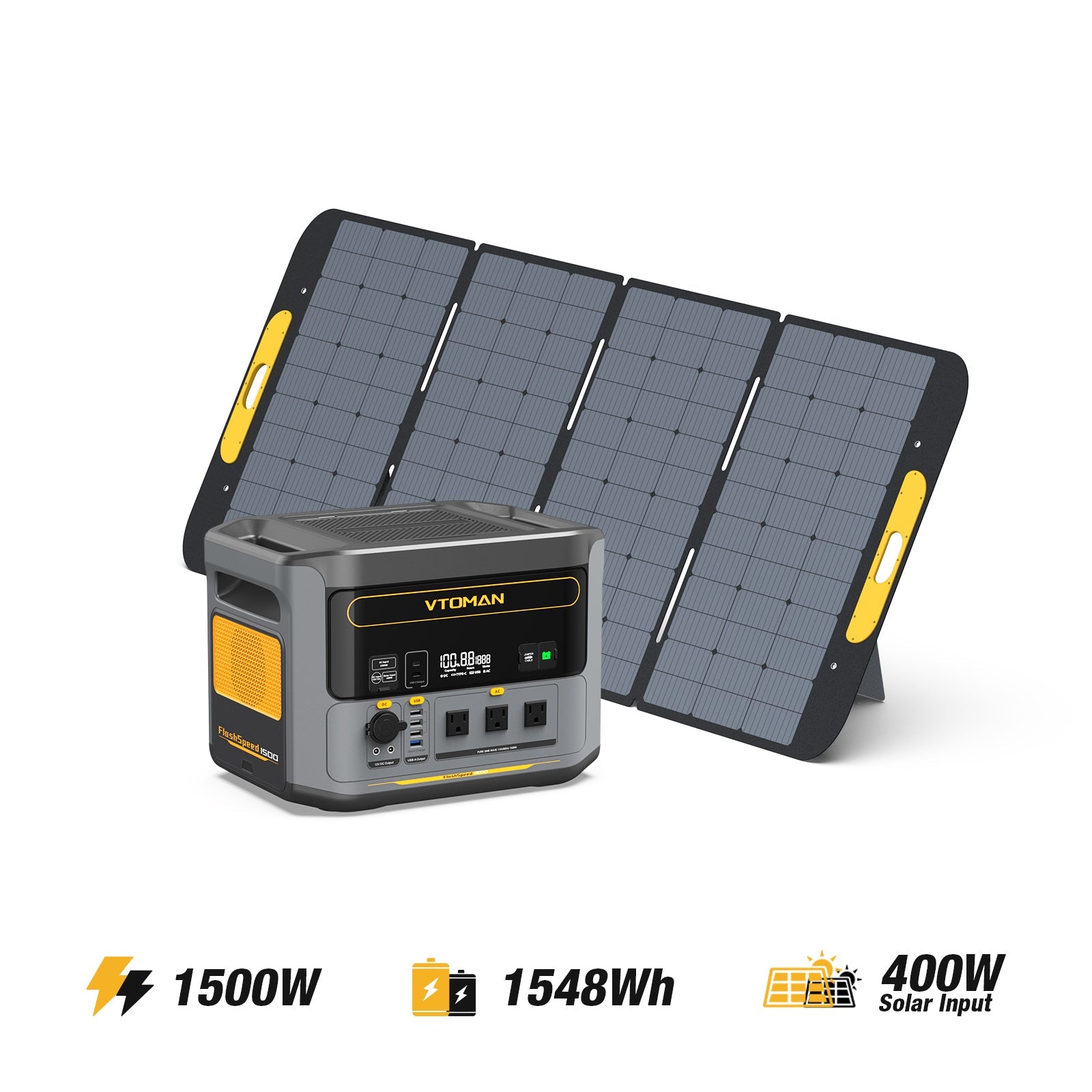 bundle flashspeed 1500 power station-vs400-400w-40v solar panel